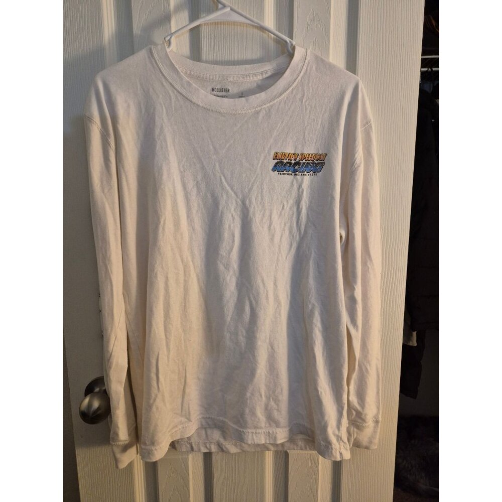 Fairview Speedway Racing Graphic Long-Sleeve Tee By Hollister Relaxed Fit S Whit